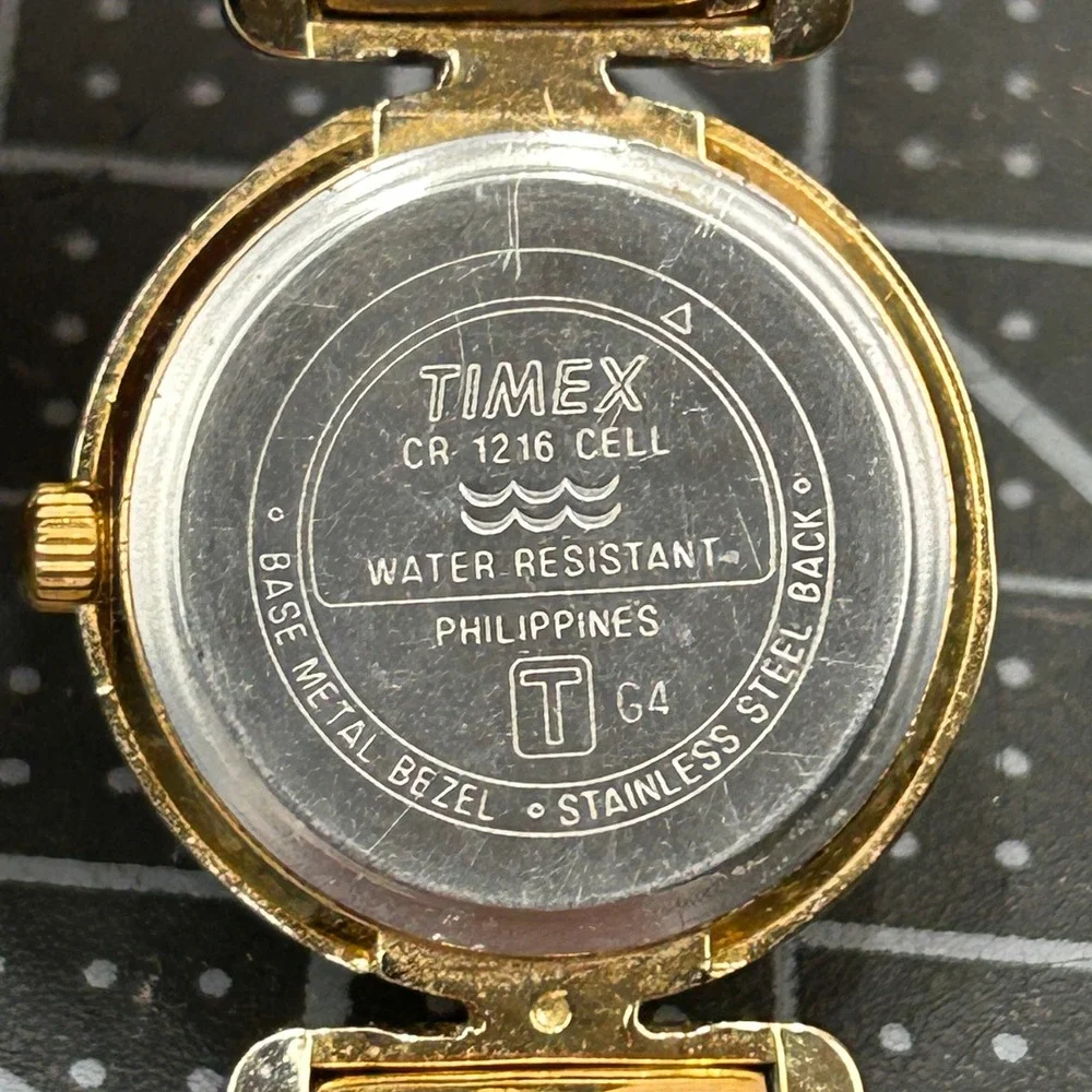 Timex Womens Gold‎ Tone Dress Watch White Dial Arabic Numerals G4